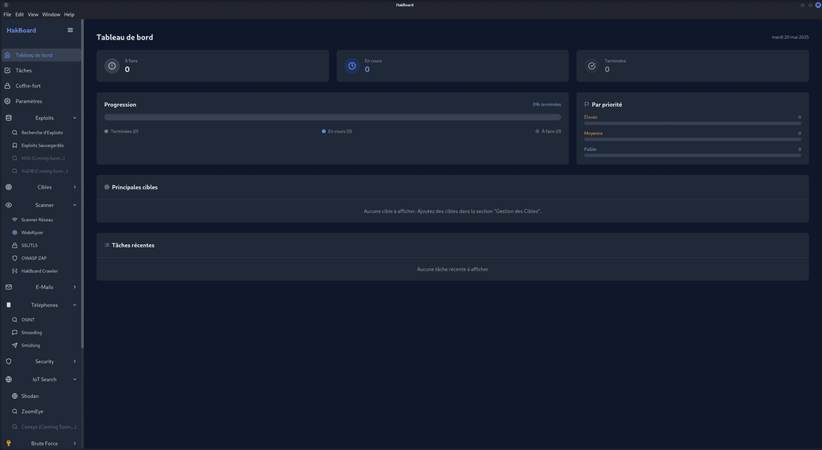 Capture d'écran du projet HakBoard
